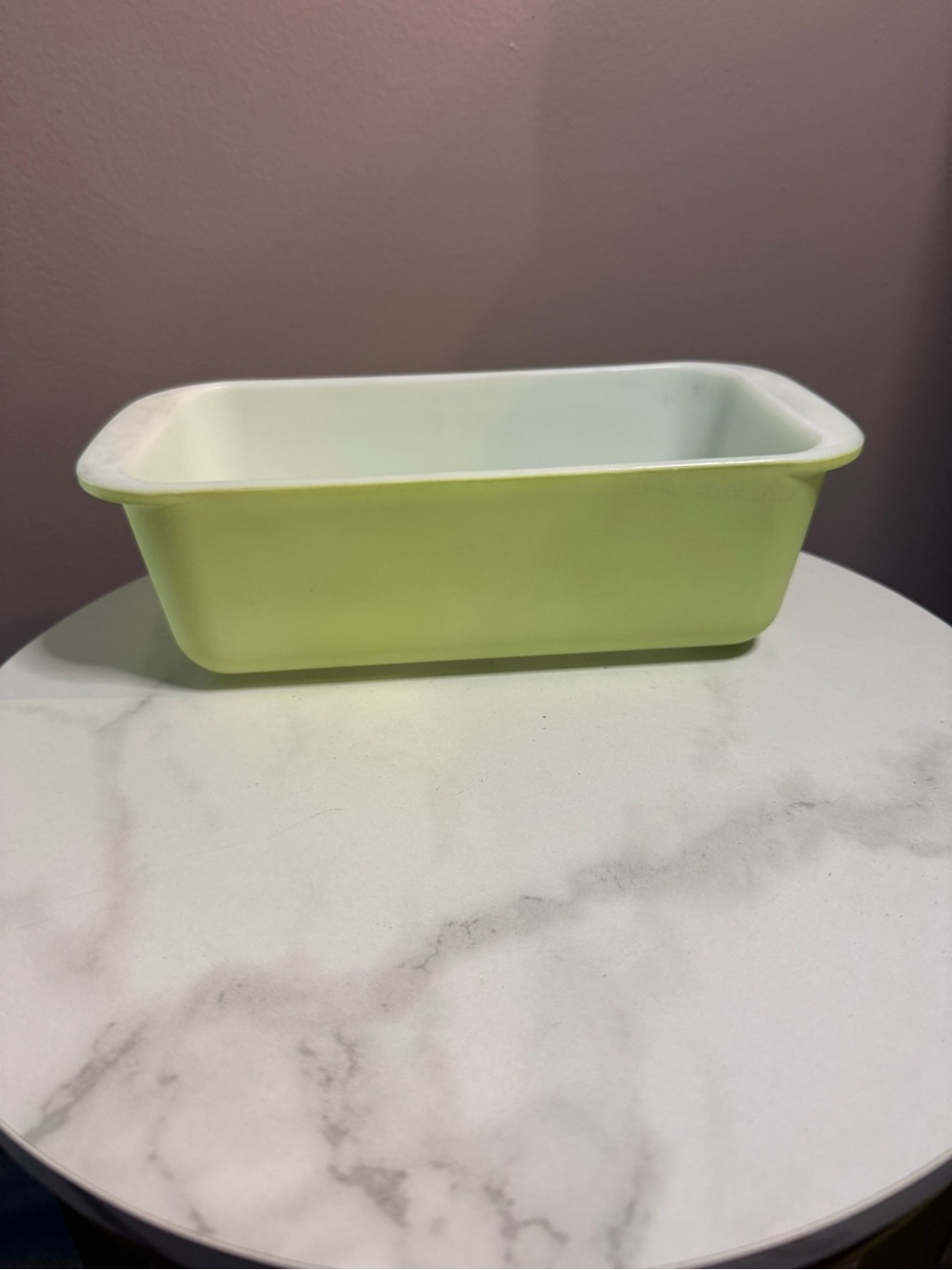 Pyrex Lime Green & White Loaf Pan